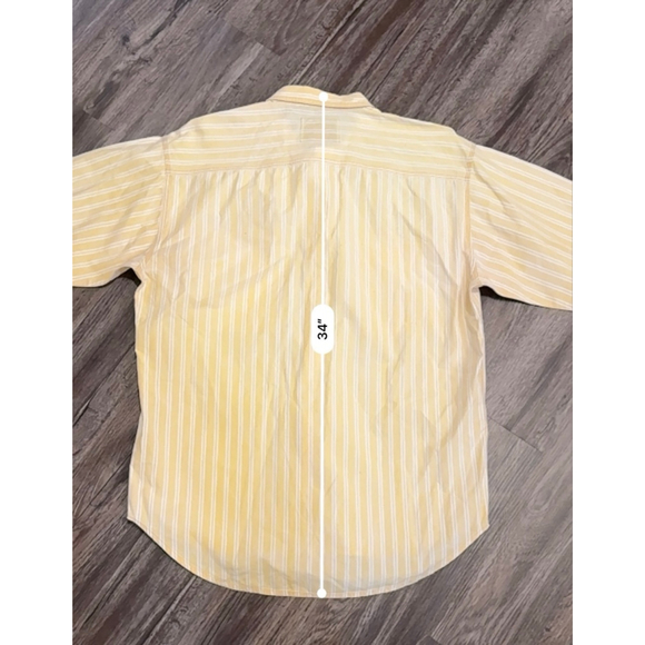 Levi’s Mens Yellow/White Striped Button Up Shirt Long Sleeve 100% Cotton Sz Med - Picture 9 of 10